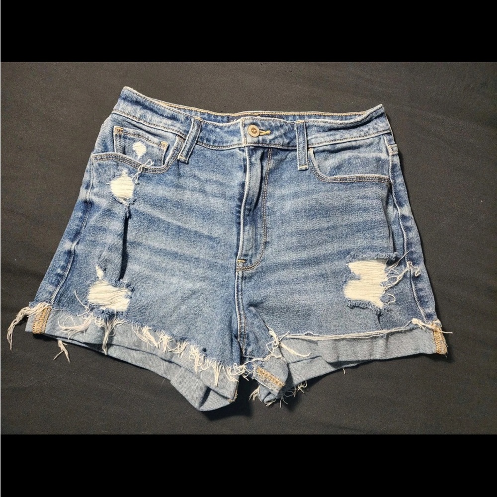 Hollister Blue Distressed Jean Shorts